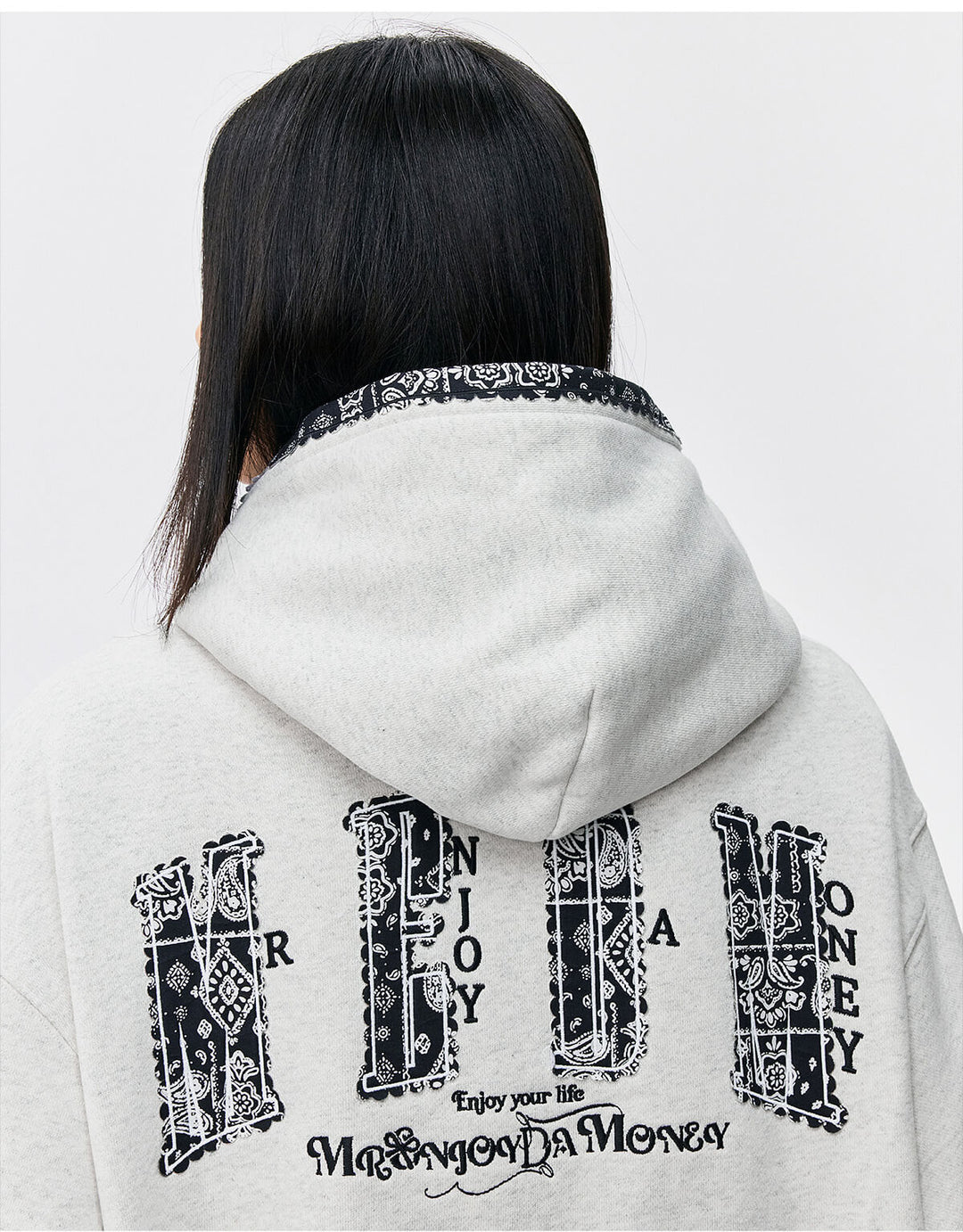 MEDM Ethnic Paisley Patch Embroidered Hoodie | Face 3 Face