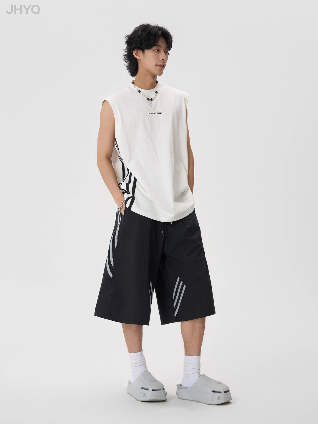 JHYQ Side Stripe Sleeveless Tee