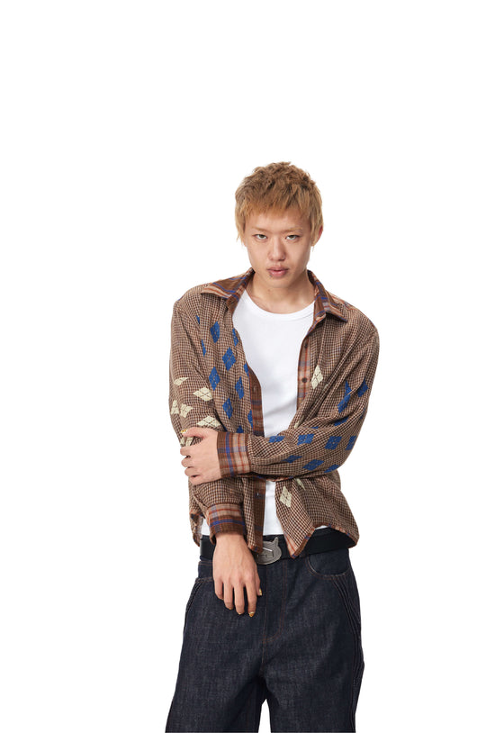 EVILKNIGHT(EK) Reversible Checkered Long Sleeve Shirt | Face 3 Face
