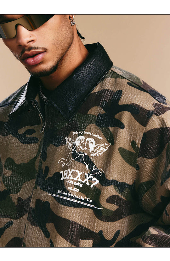 1807 18X7 Camouflage Print Detroit Jacket | Face 3 Face