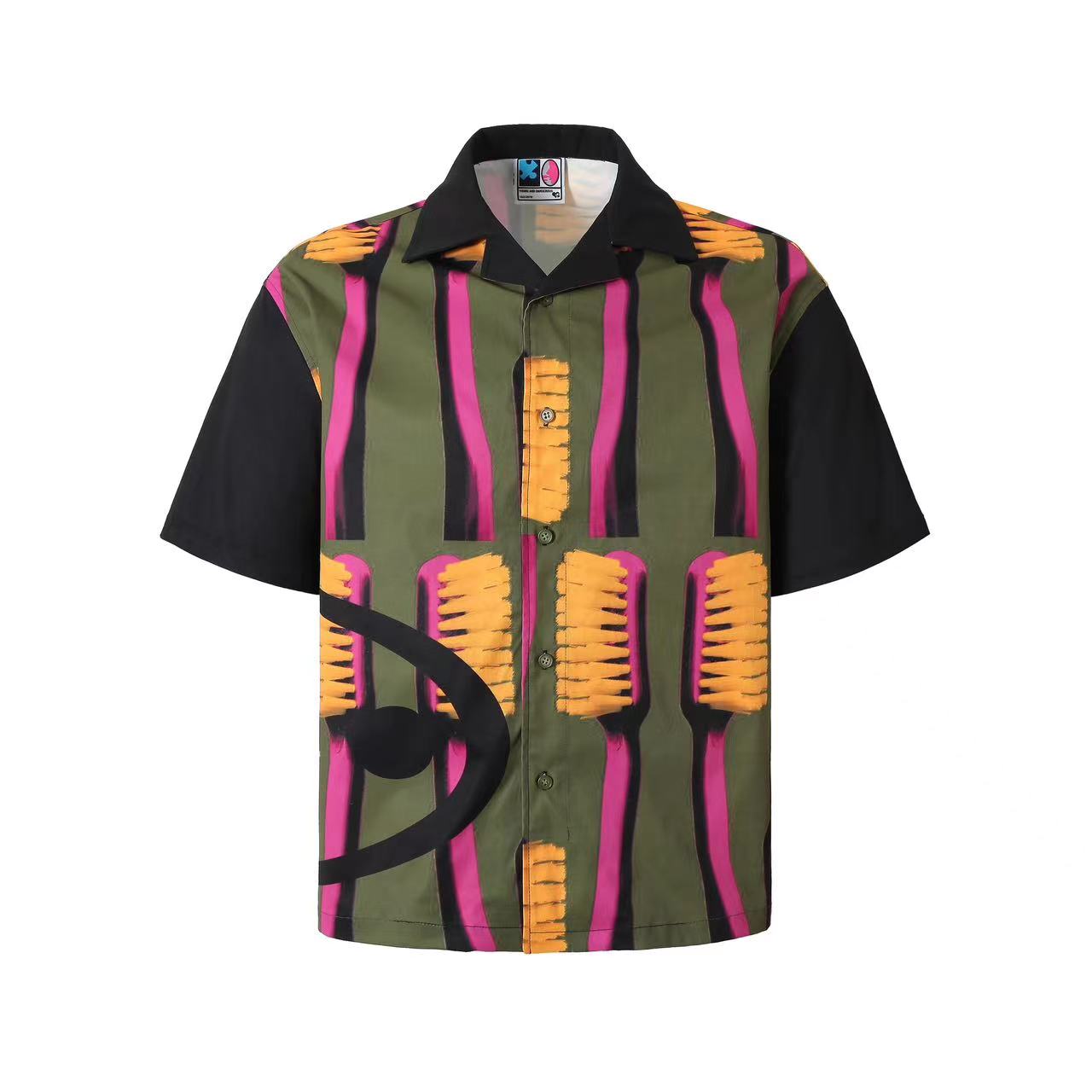 YADcrew Full Print Toothbrush Short Sleeve Shirt | Face 3 Face