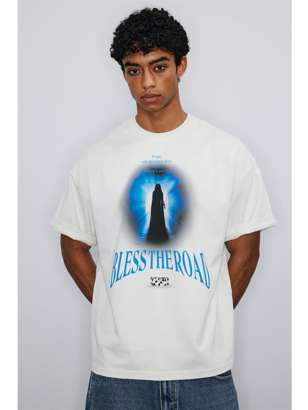 NOVACAM BLESS THE ROAD Vintage Print Reverse Stitching Tee | Face 3 Face