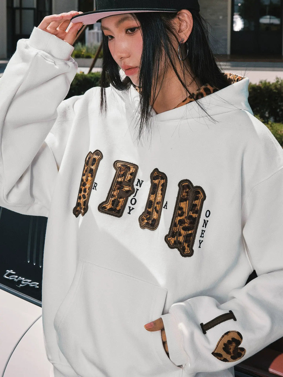 MEDM Leopard Faux Fur Layered Hoodie | Face 3 Face
