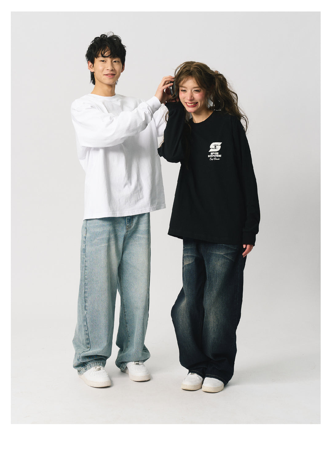 S45 S-Label Basic Logo Printed Long-Sleeve Tee | Face 3 Face