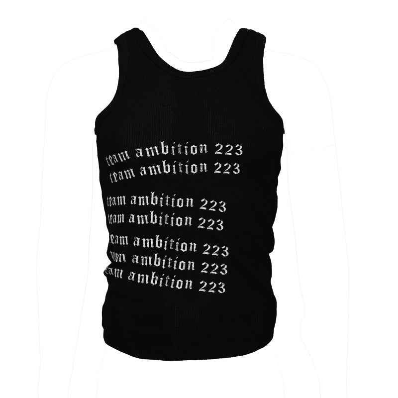 TGFCLUB 223 Print Stretch Waffle Tank Top | Face 3 Face