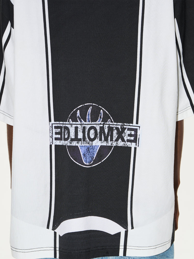 BLIND NO PLAN Striped Sports Uniform Digital Print Polo | Face 3 Face