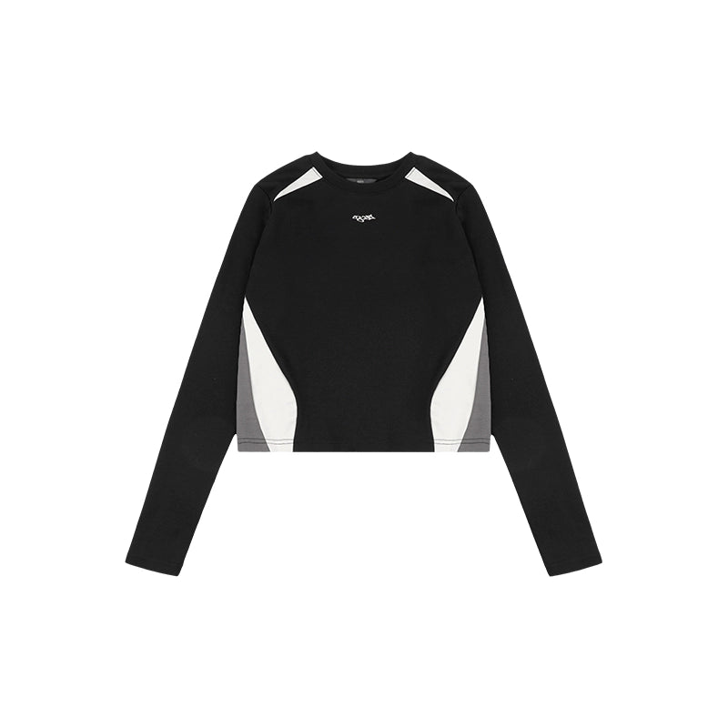 1807 Sports Patchwork Cropped Long Sleeve Tee | Face 3 Face