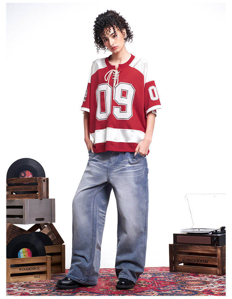 F3F Select Color Block Lace Up Mesh Short Sleeve Hockey Jersey | Face 3 Face