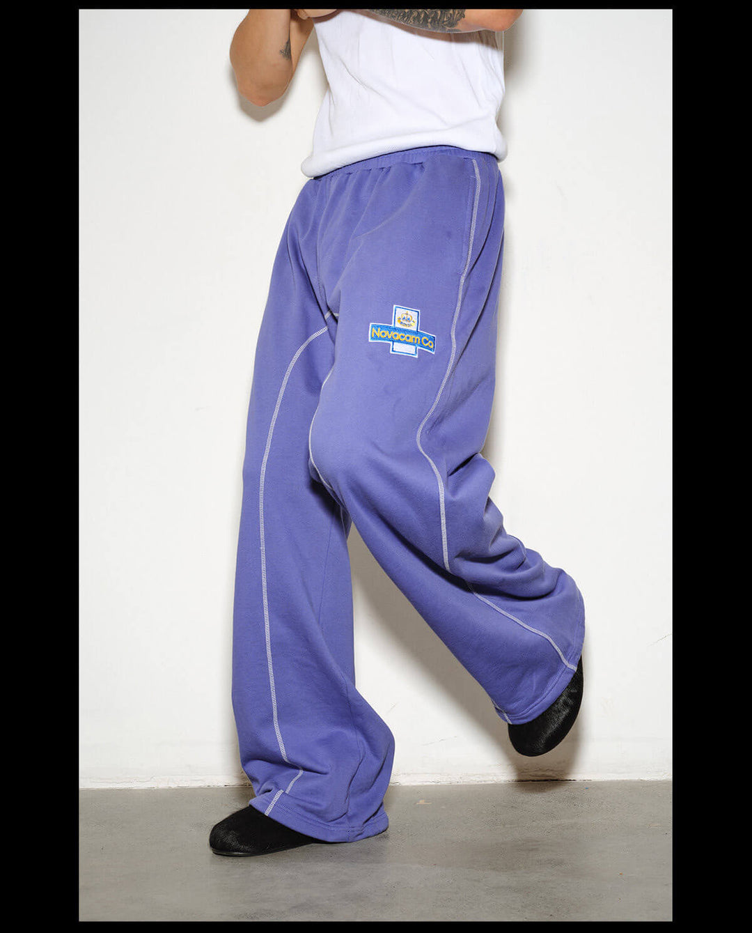 NOVACAM Inspired Embroidered Curved Baggy Sweatpants | Face 3 Face