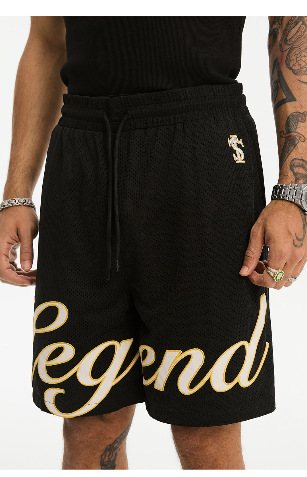 Small Town Kid Embroidered Mesh Basketball Shorts | Face 3 Face