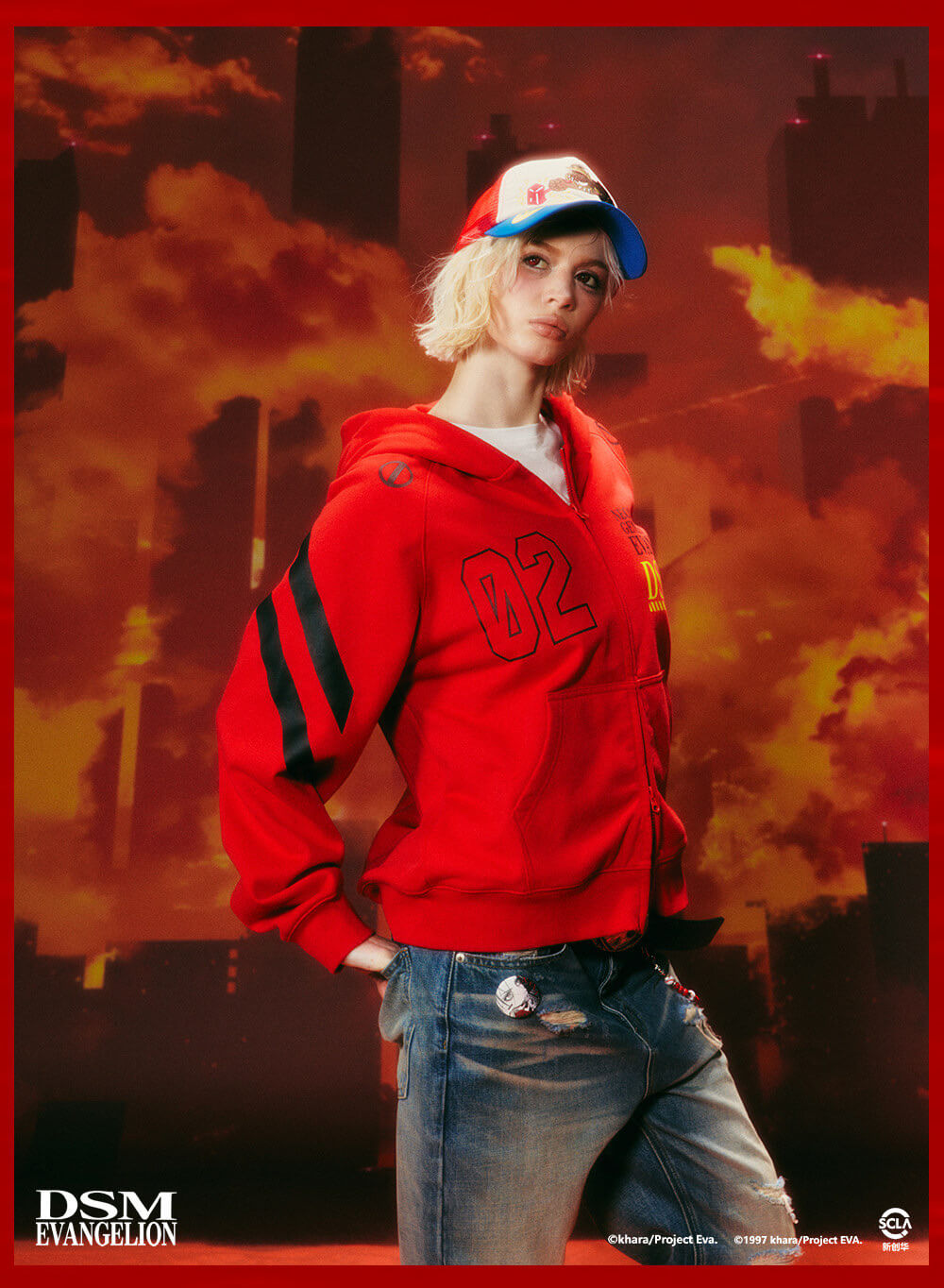 DSM x EVA Plugsuit Inspired Zip Up Hoodie | Face 3 Face