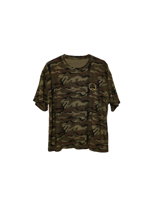 LIBERAFIT Vintage Camo Leopard Waffle Star Embroidered Tee | Face 3 Face