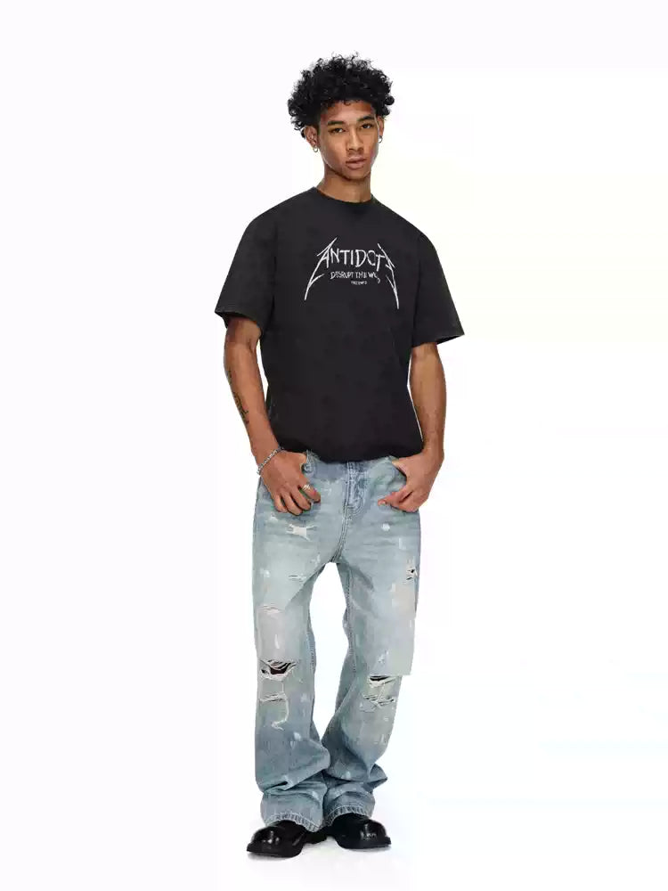 ANTIDOTE Hand-painted Punk Washed Tee | Face 3 Face