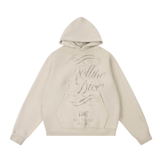 1807 ROLLTHEDICE Vintage Printed Distressed Hoodie | Face 3 Face