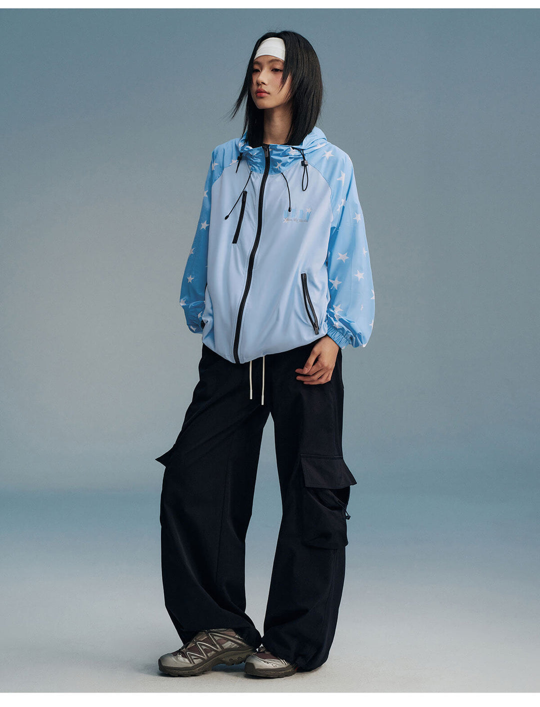 MEDM Star Print Sleeve Lightweight UV Protective Outdoor Jacket | Face 3 Face