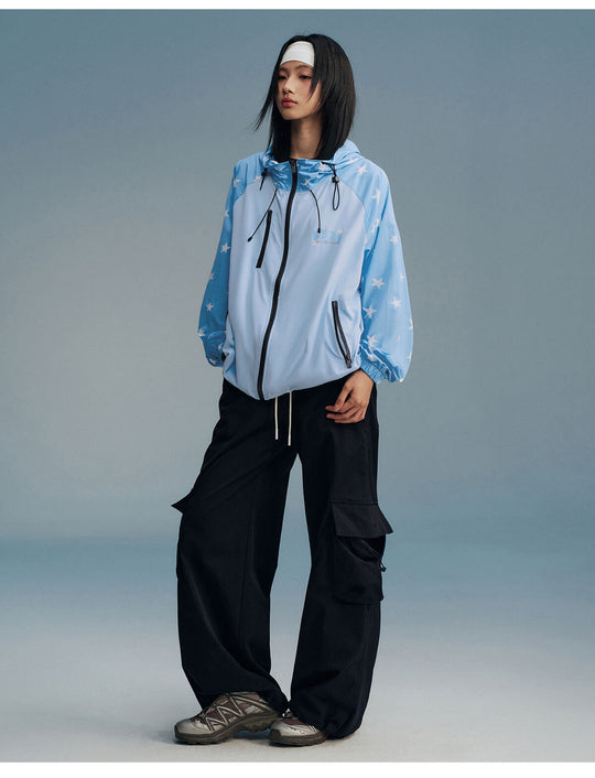MEDM Star Print Sleeve Lightweight UV Protective Outdoor Jacket | Face 3 Face