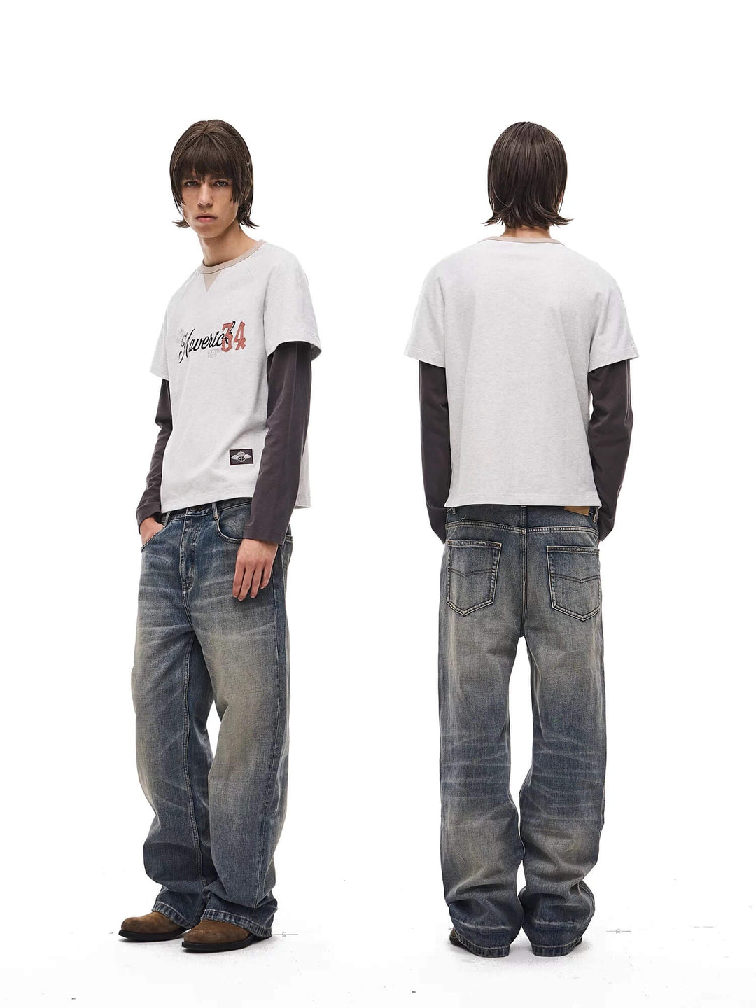 EXITMODE BY BLIND NO PLAN Vintage Washed Distressed Straight Jeans | Face 3 Face