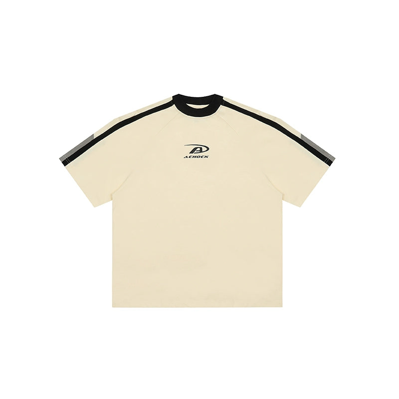 Achock Contrast Color Stitch Logo Print Tee | Face 3 Face