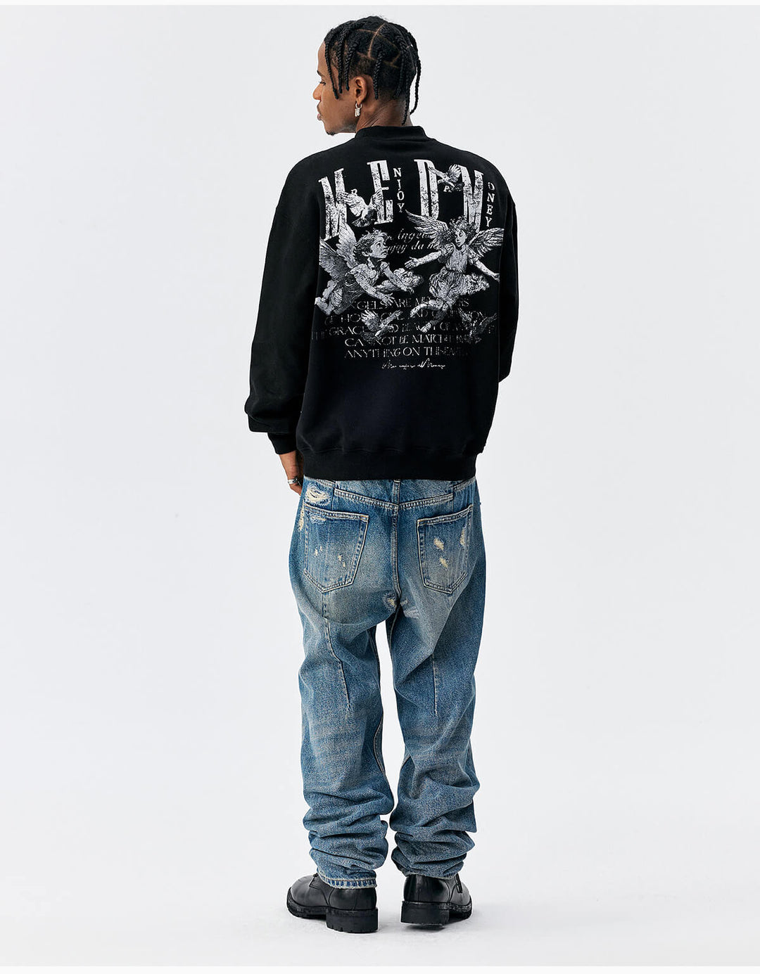 MEDM Angel Print Patch Sweatshirt | Face 3 Face