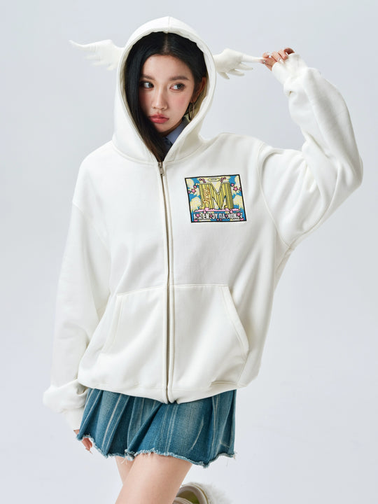MEDM Angel & Devil Horns Zip-Up Hoodie | Face 3 Face
