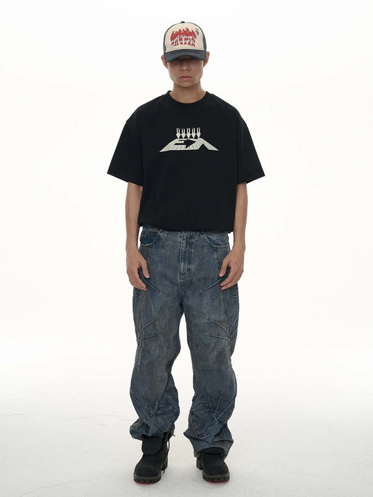 EVILKNIGHT(EK) Thorn Machete Vintage Washed Craft Jeans | Face 3 Face