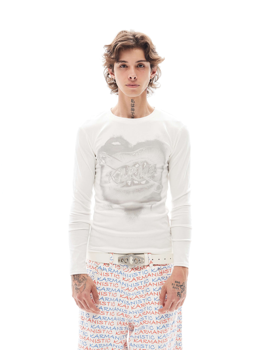 KARMANISTIC Lip Graphic Print Long Sleeve Tee | Face 3 Face