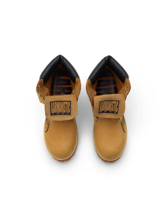 KARMANISTIC Nubuck Leather Embroidered Work Boots | Face 3 Face