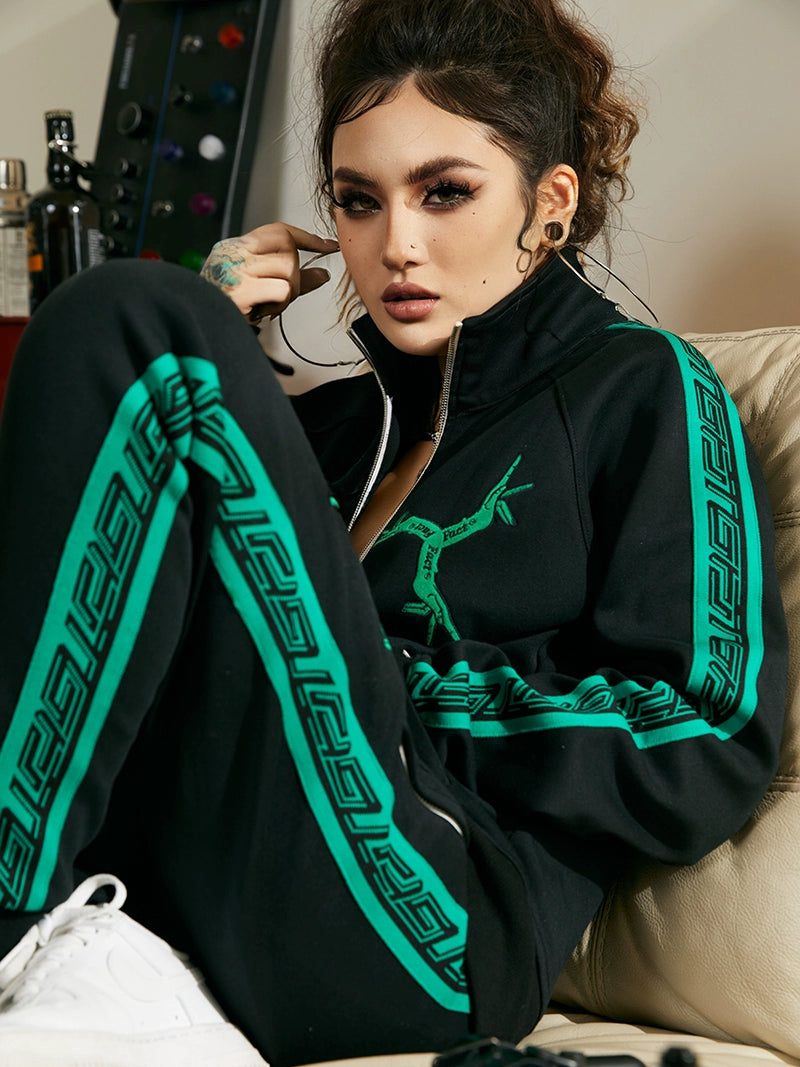 TGFCLUB Embroidered Logo Side Stripe Track Jacket and Track Pants | Face 3 Face