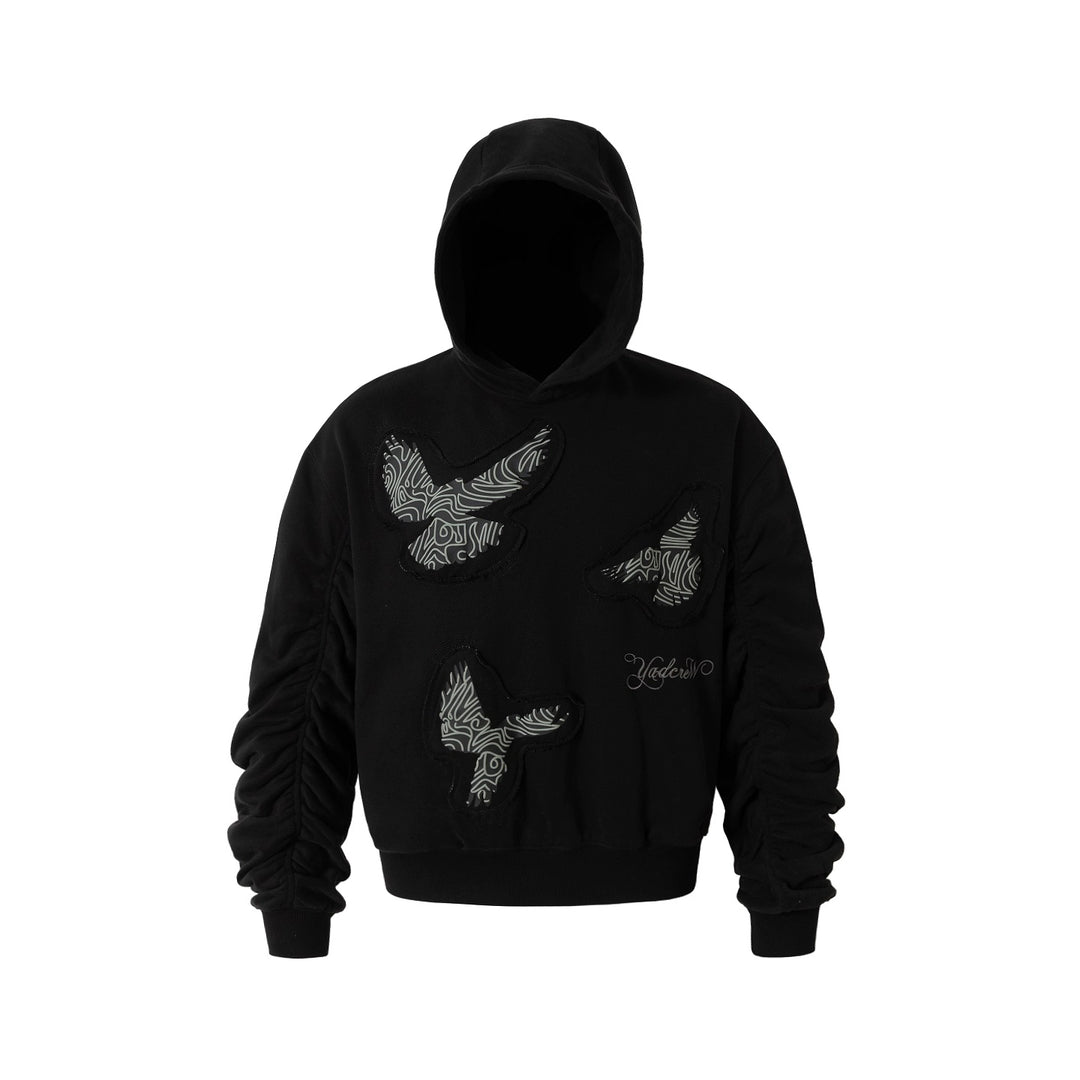YADcrew Peace Dove Pleated Sleeves Hoodie | Face 3 Face