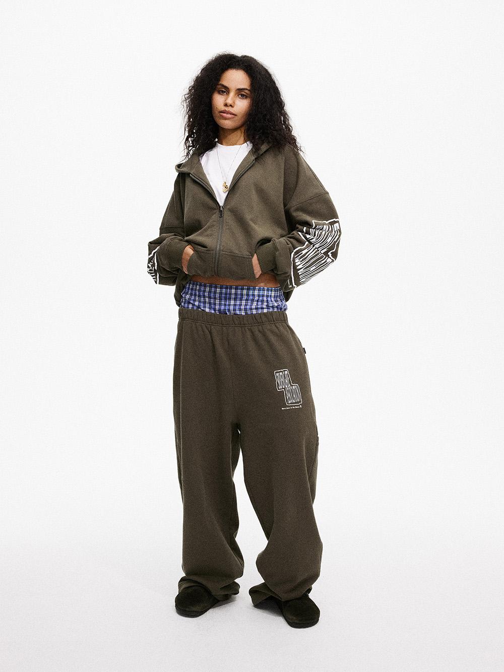 MHARF Army Green Printed Sweatpants | Face 3 Face