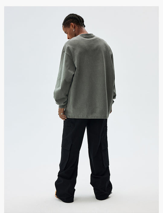 MEDM Flame Bones Graphic Washed Long Sleeve Tee | Face 3 Face