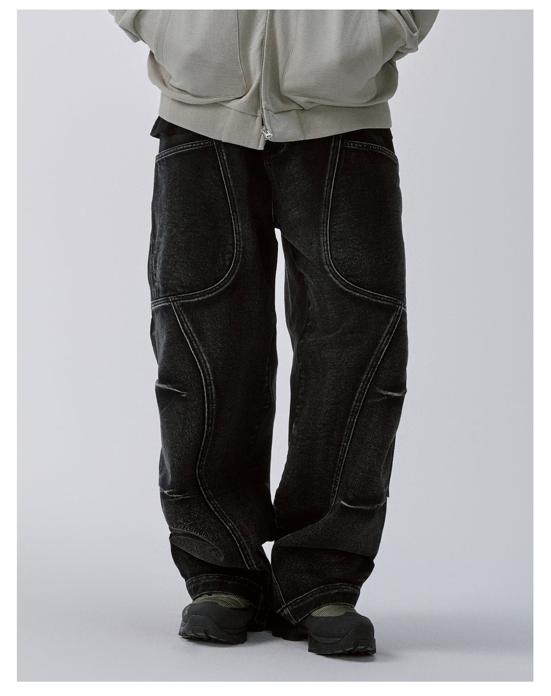 F2CE Stitching Deconstruction Utility Jeans | Face 3 Face