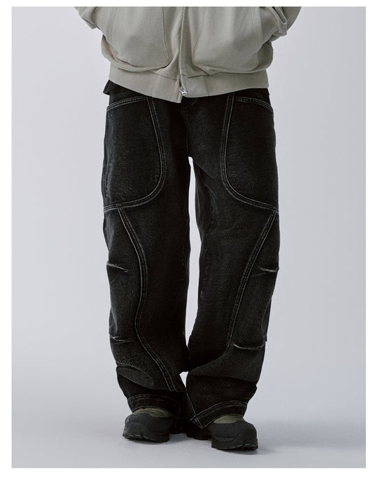 F2CE Stitching Deconstruction Utility Jeans | Face 3 Face