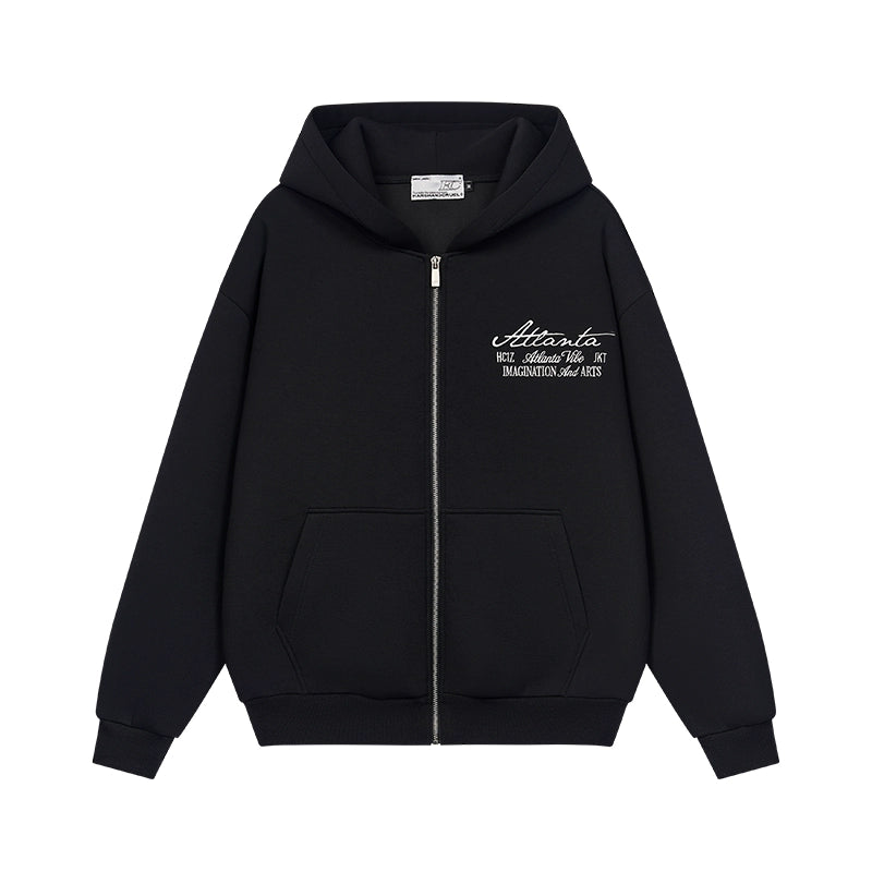 Harsh and Cruel Signature Pearl Embroidered Zip Up Hoodie | Face 3 Face