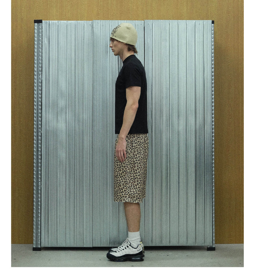 S45 Leopard Print Cutoff Sweat Shorts