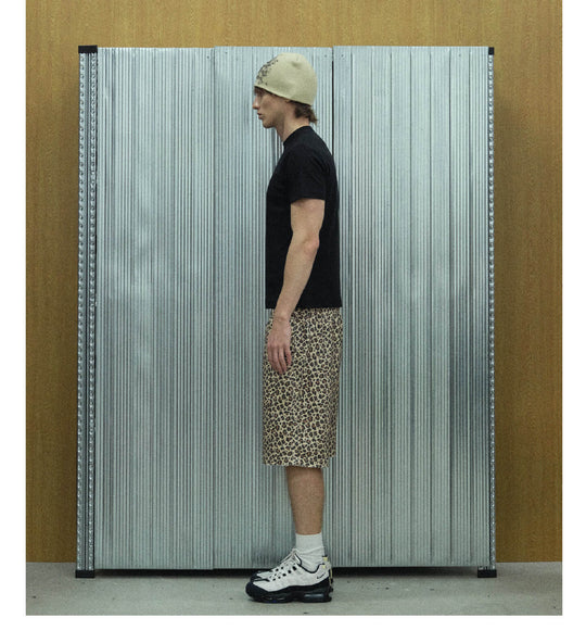 S45 Leopard Print Cutoff Sweat Shorts