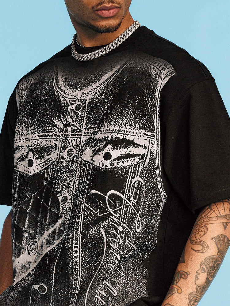 1807 SWAROVSKI Crystal Visual Print Diamond Tee | Face 3 Face