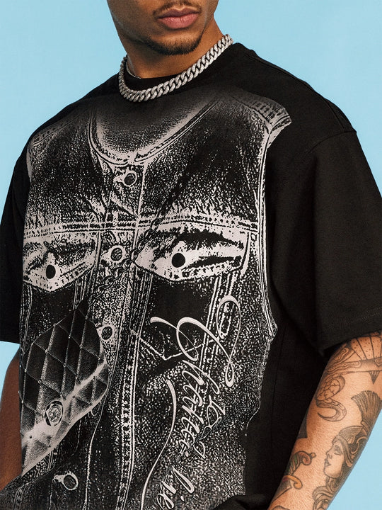 1807 SWAROVSKI Crystal Visual Print Diamond Tee | Face 3 Face