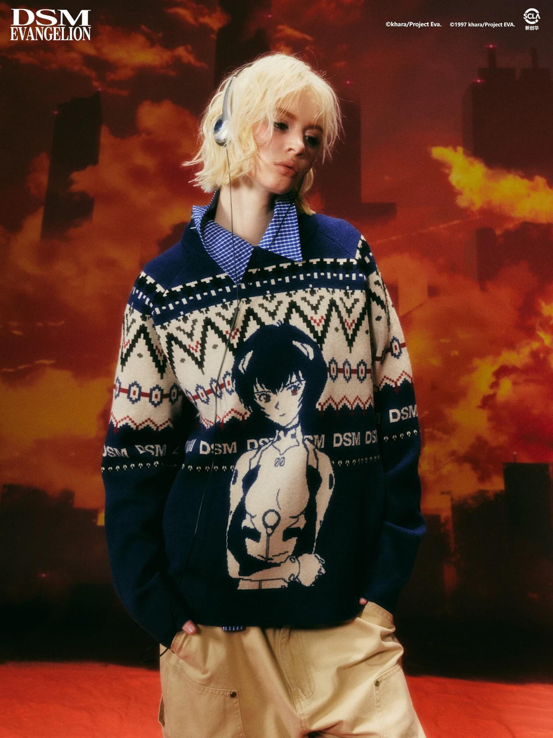 DSM x EVA Character Jacquard Knit Sweater | Face 3 Face
