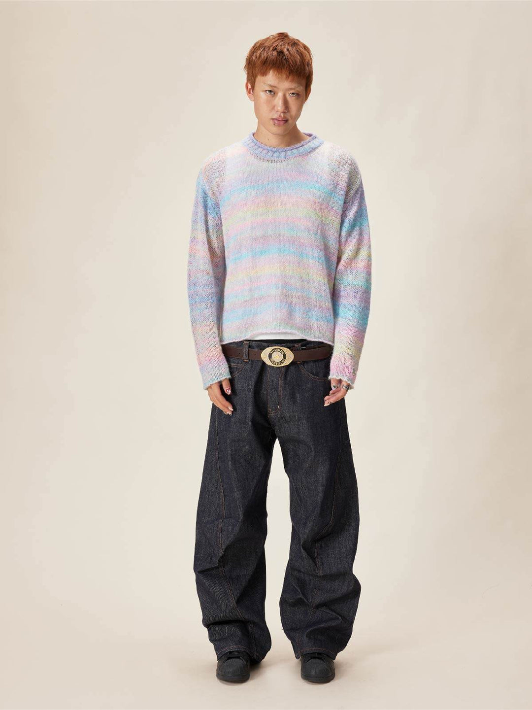 EVILKNIGHT(EK) Gradient Striped Knit Sweater | Face 3 Face