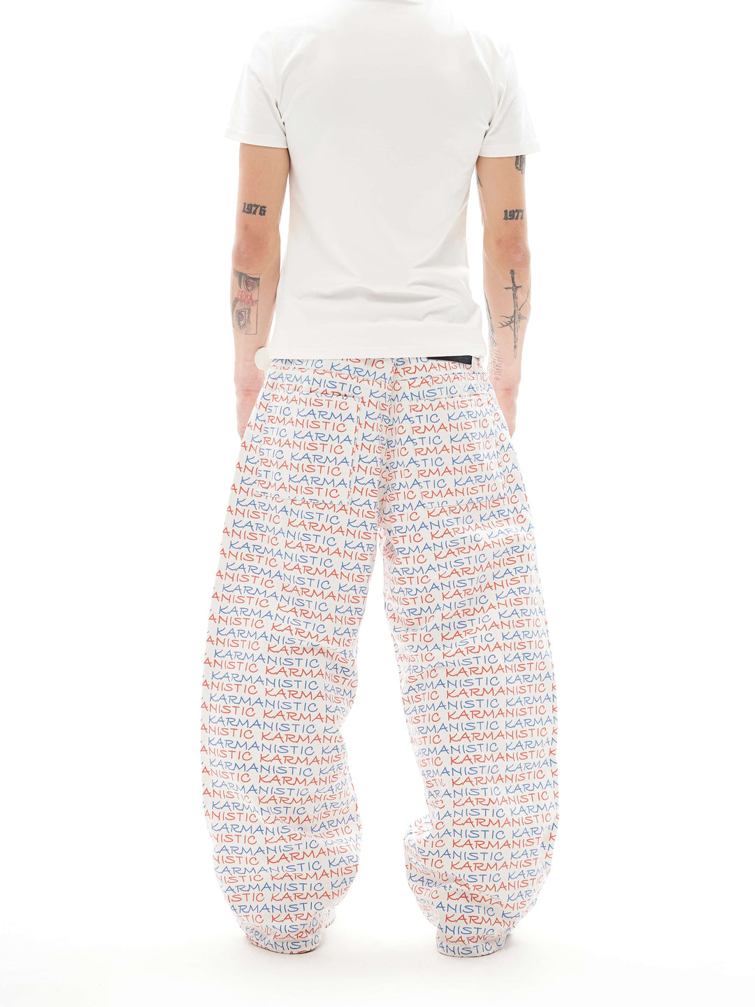 KARMANISTIC All Over Logo Print Baggy Jeans | Face 3 Face