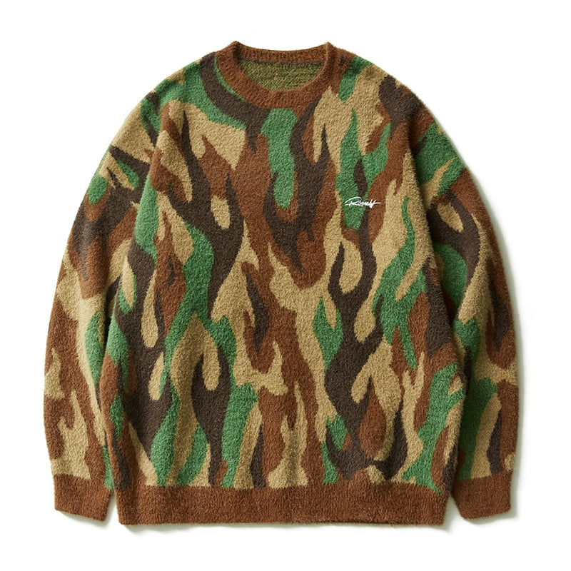 Remedy Flame Camouflage Knit Sweater | Face 3 Face