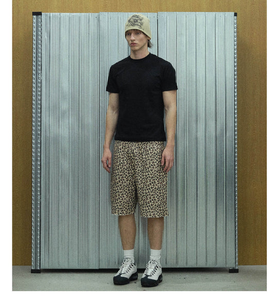 S45 Leopard Print Cutoff Sweat Shorts