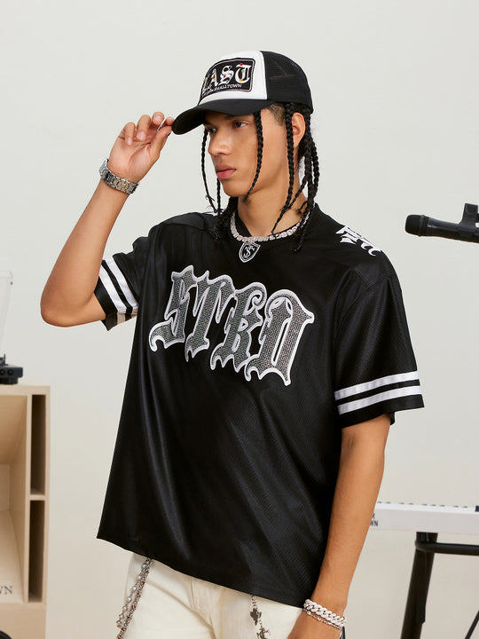 Small Town Kid Rhinestone Embroidered Hockey Jersey | Face 3 Face