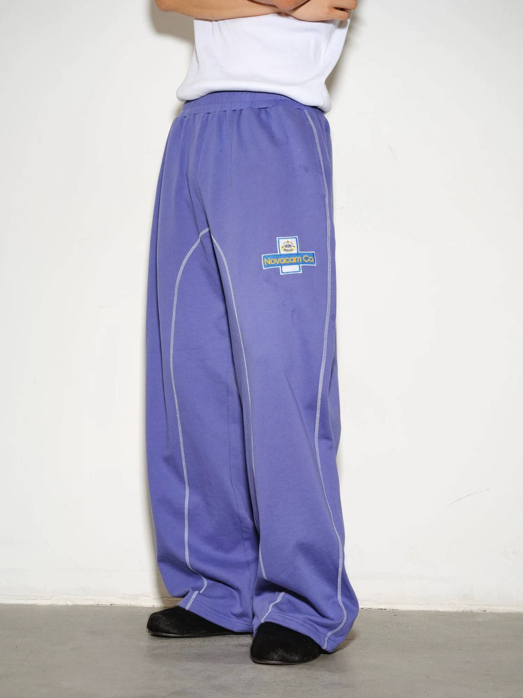 NOVACAM Inspired Embroidered Curved Baggy Sweatpants | Face 3 Face