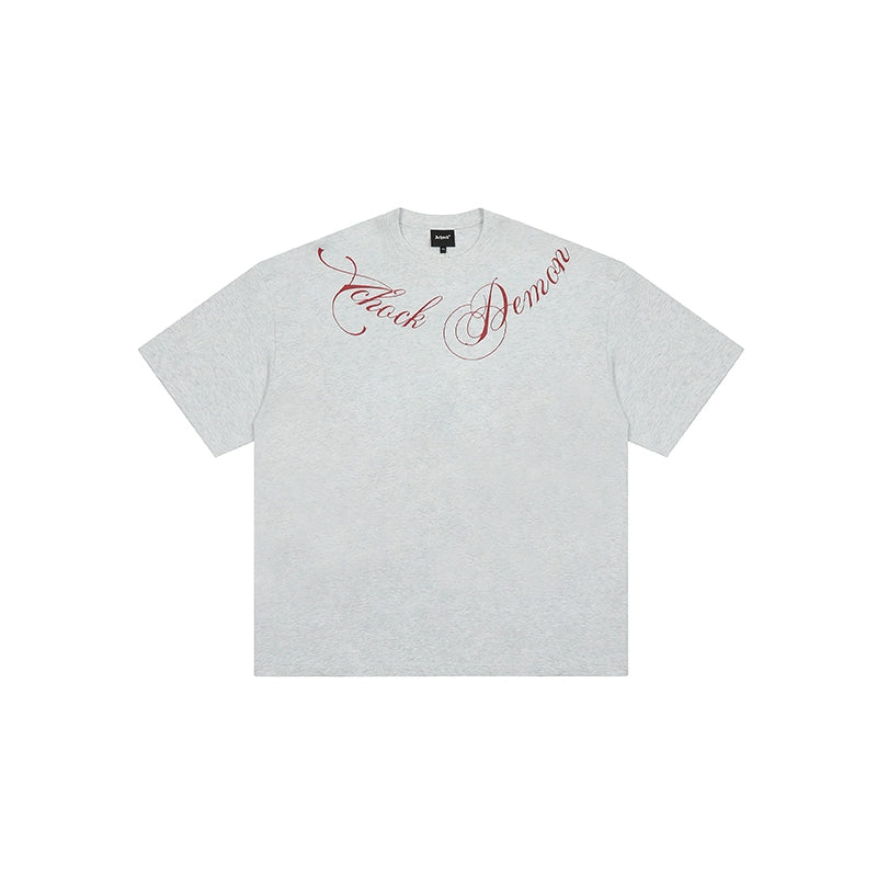 Achock Script Logo Print Tee | Face 3 Face
