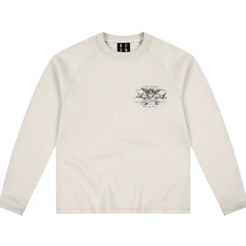 MEDM Angel Print Waffle Long Sleeve Tee | Face 3 Face