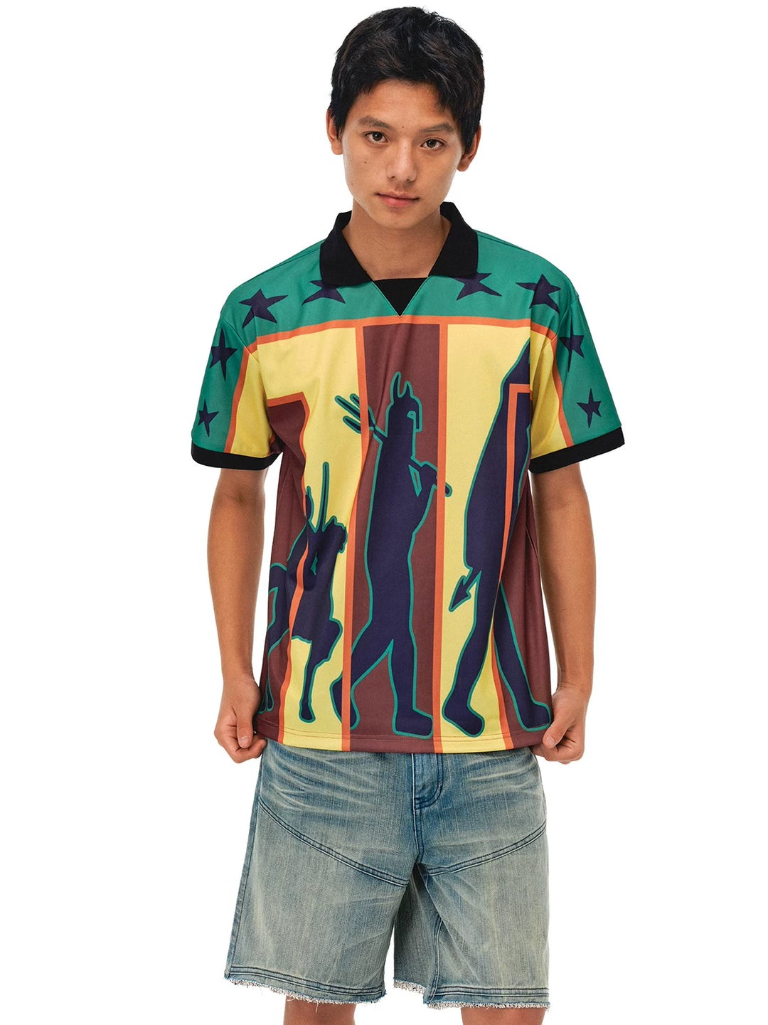 EVILKNIGHT(EK) Graffiti Star Jersey Polo | Face 3 Face