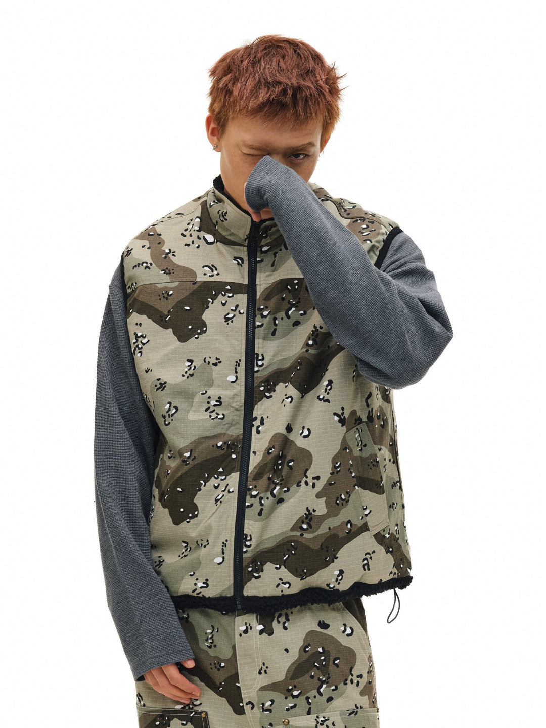 NOVACAM Camouflage Fleece Reversible Vest | Face 3 Face