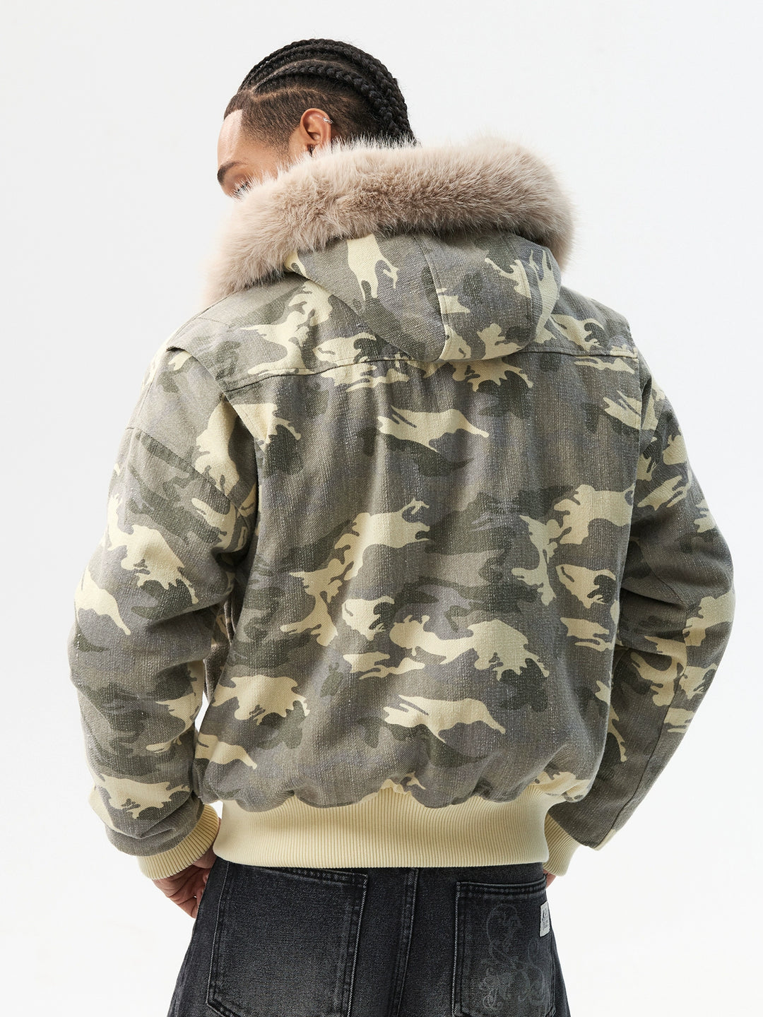 MEDM Detachable Fur Camouflage Hooded Jacket | Face 3 Face